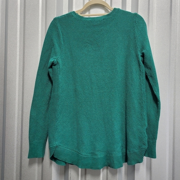 Loft Women's Size Small Green Knit Crew Neck Sweater Comfortable Textured - Picture 6 of 13